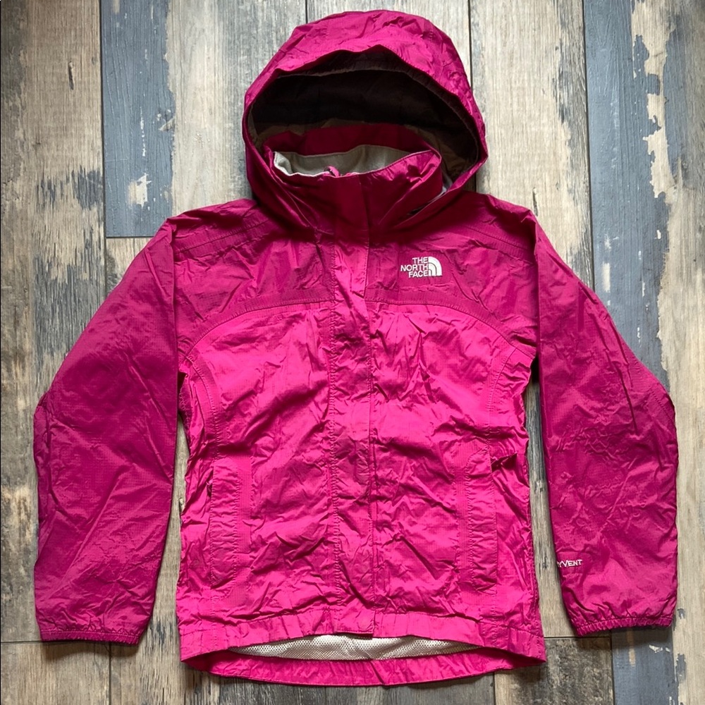 The North Face Girls Hooded Jacket Coat Windbreaker Pink Size Small 7/8